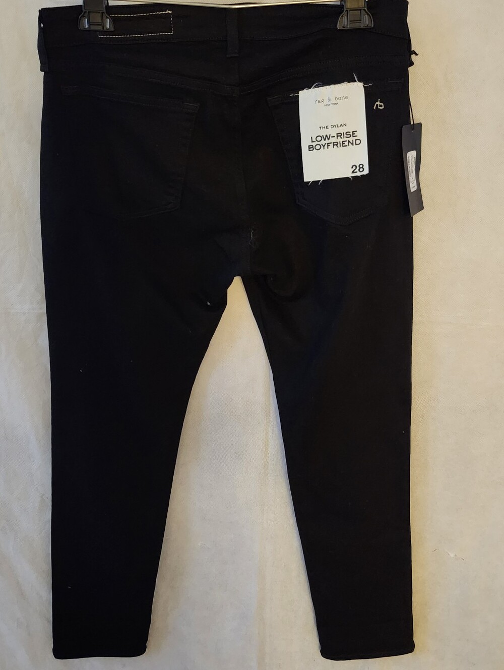 Rag & Bone Dylan Low Rise Boyfriend Jeans In Black Sz 28 - Picture 4 of 10